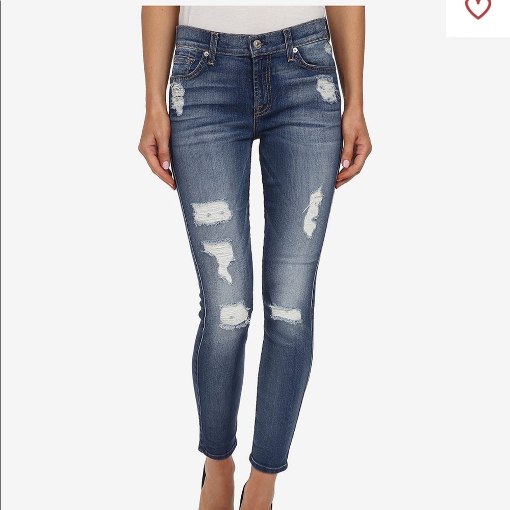 7 For All Mankind Ankle Gwenevere Ripped Jeans